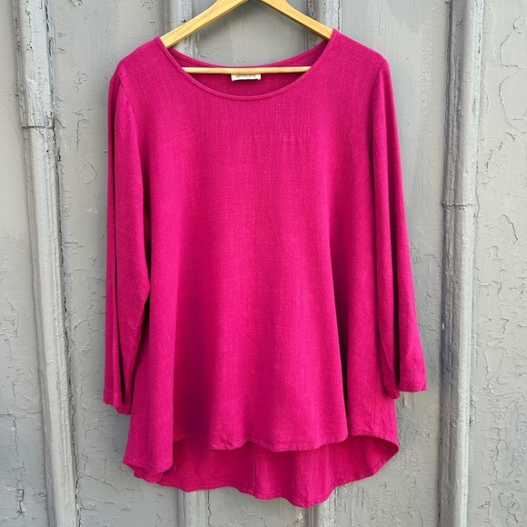 Amanda Moss Fuschia Neala Top, Size Large - Picture 2 of 9